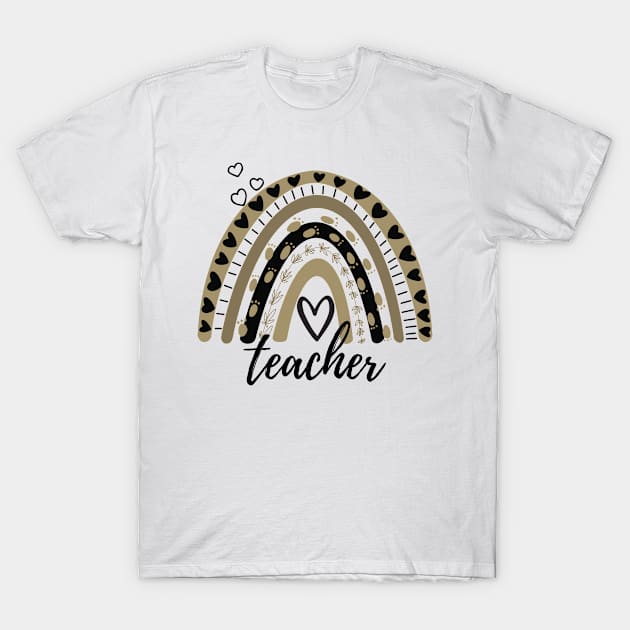 Boho Rainbow Teacher - Funny kindergarten Teacher Appreciation Gift T-Shirt by UniqueBoutique